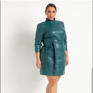 Eloquii faux leather teal dress size 16